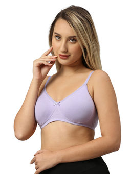 Smarty Pants - Womens Lilac Color Cotton Lycra Non Padded Medium Coverage Bra