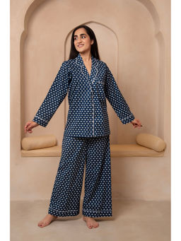 POMCHA - Dhoop Chaav Sanjh Navy Blue Co-Ord (Set of 2)