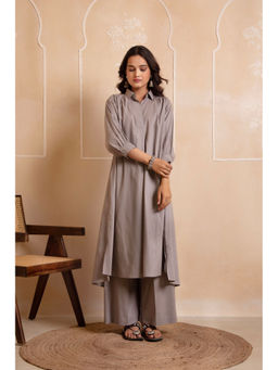 POMCHA - Dhoop Chaav Aisha Grey Cotton Co-Ord (Set of 2)