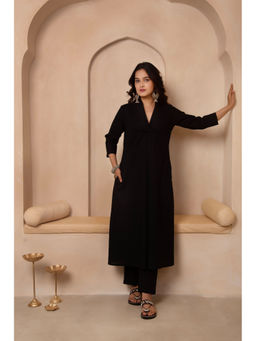 POMCHA - Dhoop Chaav Sama Black Cotton Co-Ord (Set of 2)