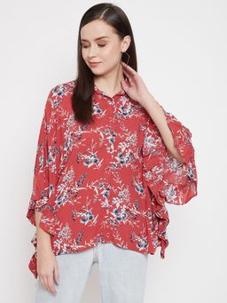 CRIMSOUNE CLUB - Women's Red Floral Tops