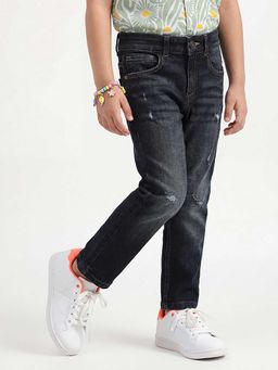 United Colors of Benetton - Black Solid Straight Fit Jeans