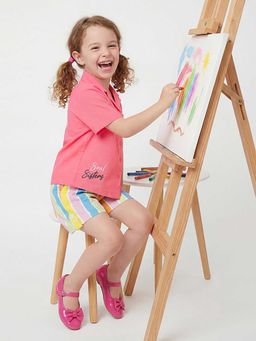 United Colors of Benetton - Pink Printed Regular Fit Shirt