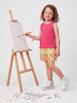 United Colors of Benetton - White Floral Regular Fit Shorts