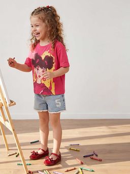 United Colors of Benetton - Pink Printed Comfortable Fit T-Shirt