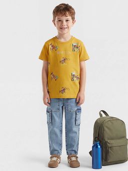 United Colors of Benetton - Yellow Printed Regular Fit T-Shirt