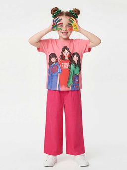 United Colors of Benetton - Pink Graphic Relaxed Fit T-Shirt
