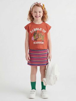 United Colors of Benetton - Rust Graphic Boxy Fit T-Shirt