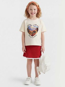 United Colors of Benetton - Off White Graphic Boxy Fit T-Shirt