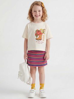 United Colors of Benetton - Off White Graphic Comfortable Fit T-Shirt