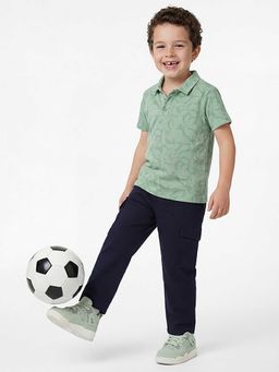 United Colors of Benetton - Solid Regular Fit Ribston Cargo Pocket Pants Blue