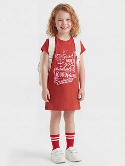 United Colors of Benetton - Regular Fit Round Neck Printed T-Shirt Red