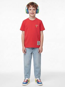 United Colors of Benetton - Boys Baggy Fit Mid Rise Solid Jeans