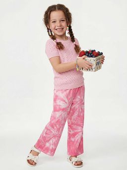 United Colors of Benetton - Pink Regular Fit High Rise Tie-Dye Trousers