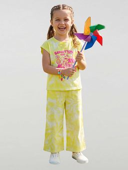 United Colors of Benetton - Yellow Regular Fit High Rise Tie-Dye Trousers