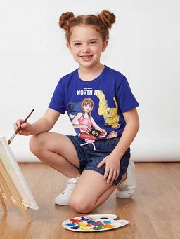 United Colors of Benetton - Blue Pure Cotton Half Sleeves T-Shirt