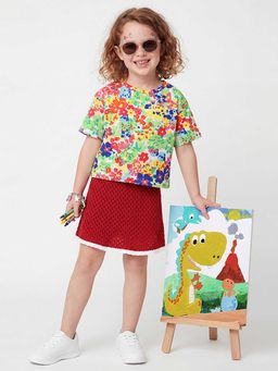 United Colors of Benetton - Multi-Color Pure Cotton Floral T-Shirt