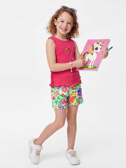 United Colors of Benetton - Multi-Color Pure Cotton Floral Shorts