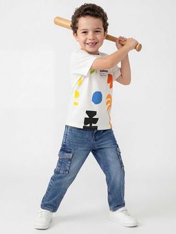 United Colors of Benetton - Blue Cotton Blend Solid Jeans