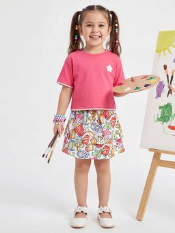 United Colors of Benetton - Multi-Color Pure Cotton Printed Skirt
