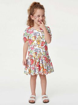 United Colors of Benetton - Multi-Color Pure Cotton Printed Dress