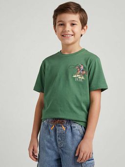 United Colors of Benetton - Green Relaxed Fit Round Neck Printed T-Shirt