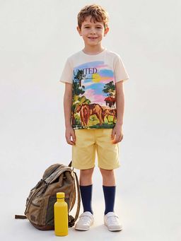 United Colors of Benetton - White Regular Fit Round Neck Printed T-Shirt