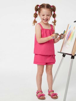 United Colors of Benetton - Pink Regular Fit Square Neck Solid Top