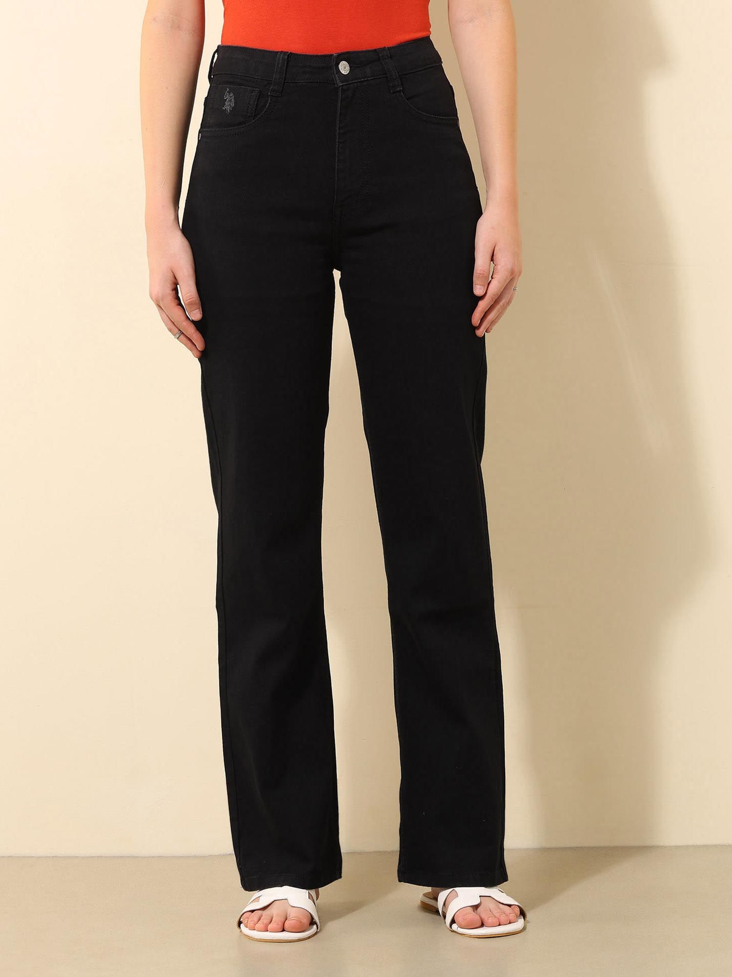 Women Black High Rise Straight Jeans-picture-19
