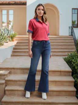 U.S. POLO ASSN. - Navy Blue High Rise Extreme Flare Jeans