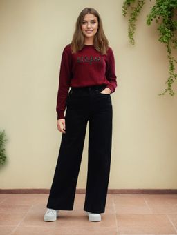 U.S. POLO ASSN. - Dark Black High Rise Stretchable Baggy Jeans