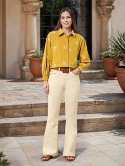 U.S. POLO ASSN. - High Rise Flared Fit Beige Jeans