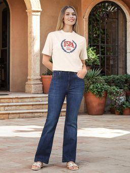 U.S. POLO ASSN. - Blue Solid Bootcut Fit Jeans