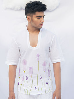 Runit Gupta - Purple Calla Lily Line Shirt
