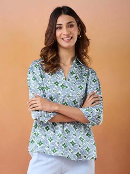 Fabindia - Multi-Color Pull On Three Fourth Sleeves Top