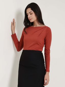 FableStreet - Rust Pull On Full Sleeves Top