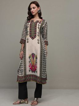 Libas - Multi-Color Round Neck Printed Kurta