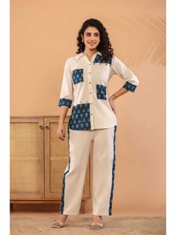 Autumnlane - Beige Collar Neck Printed Co-ord Set