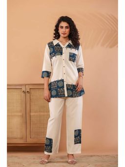 Autumnlane - Beige Collar Neck Printed Co-ord Set