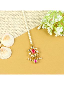 Asthetika Kids - Pink Embellished Beads Maang Tikka