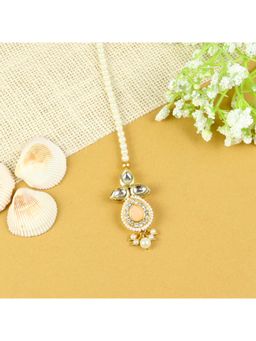 Asthetika Kids - Pink Embellished Beads Maang Tikka