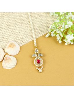 Asthetika Kids - White Embellished Beads Maang Tikka