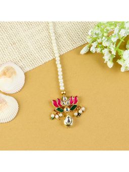 Asthetika Kids - Pink Embellished Beads Maang Tikka