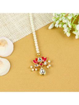 Asthetika Kids - Red Embellished Beads Maang Tikka