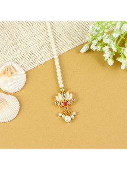 Asthetika Kids - White Embellished Beads Maang Tikka