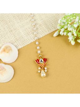 Asthetika Kids - Red Embellished Beads Maang Tikka