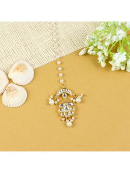 Asthetika Kids - White Embellished Beads Maang Tikka