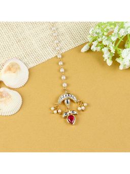 Asthetika Kids - Red Embellished Beads Maang Tikka