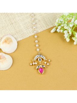 Asthetika Kids - Pink Embellished Beads Maang Tikka