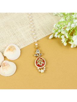 Asthetika Kids - Red Embellished Beads Maang Tikka